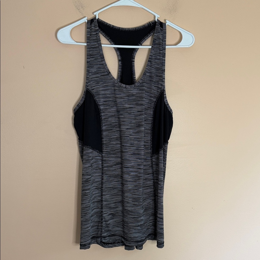 Xersion Black & Gray Striped Racerback Tank